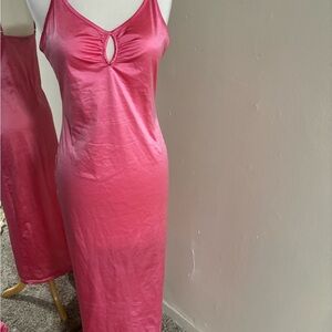 SHEIN Bright Pink Satin Dress